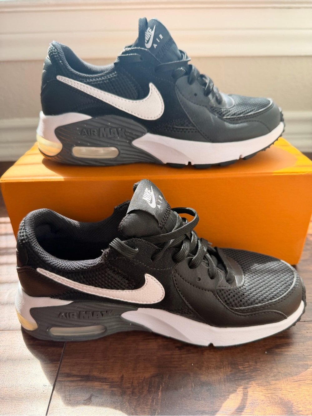 Nike Kids' Black & White Air Max Athletic Shoes